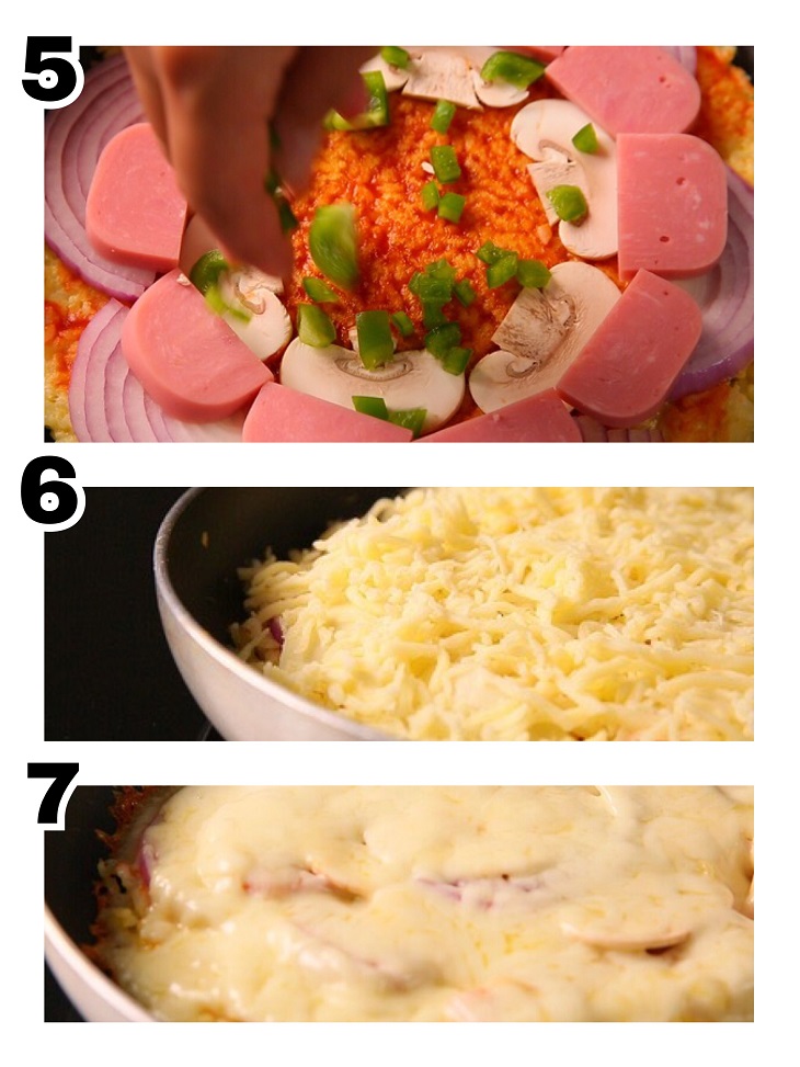 Làm bánh piza từ cơm nguội